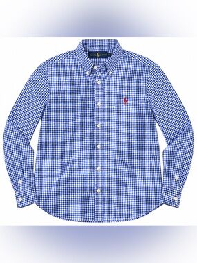 Polo Ralph Lauren Men’s M Blue White Gingham Check Button Down Shirt
